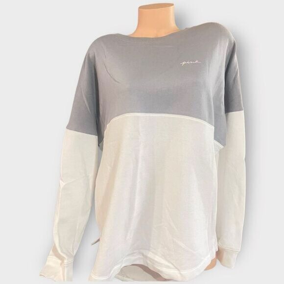 Victoria’s Secret PINK Lg Varsity Crew Long Sleeve Pullover Sweater Colo… - Picture 1 of 5